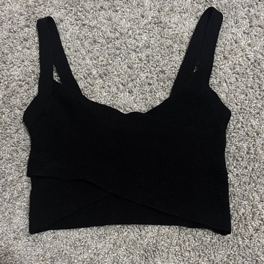 American Eagle Outfitters Black Ribbed Tank Top